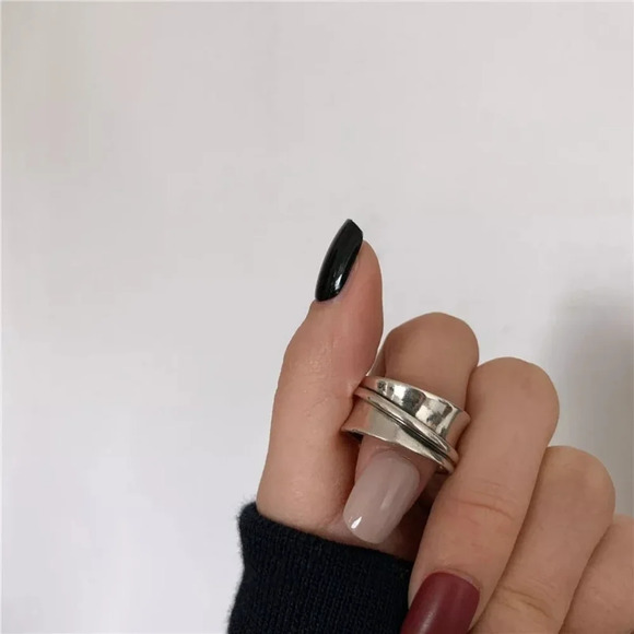 NEW‎ Unisex Abstract Band Ring 925 Sterling Silver Band Ring - Picture 6 of 14